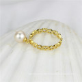 Gold Plated Natural Real Resizable Pearl Ring